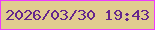 文字の大きさ：1、枠の色：ec3bfd、背景の色：e1cb90、文字の色：65268c 無料ブログパーツのブログ時計