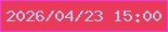 文字の大きさ：4、枠の色：ec3cea、背景の色：e93a59、文字の色：b6c6f0 無料ブログパーツのブログ時計