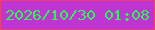 文字の大きさ：2、枠の色：ec3e73、背景の色：be35d4、文字の色：2bf84e 無料ブログパーツのブログ時計