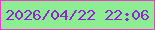 文字の大きさ：4、枠の色：ec3ecb、背景の色：8ded92、文字の色：9422e1 無料ブログパーツのブログ時計