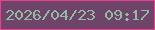 文字の大きさ：1、枠の色：ec3f8b、背景の色：6e446b、文字の色：91bd9e 無料ブログパーツのブログ時計