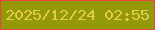 文字の大きさ：4、枠の色：ec404b、背景の色：949a07、文字の色：e4cb50 無料ブログパーツのブログ時計