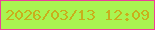 文字の大きさ：4、枠の色：ec409a、背景の色：a9f451、文字の色：c8af1c 無料ブログパーツのブログ時計