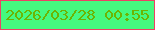 文字の大きさ：3、枠の色：ec4165、背景の色：45f97f、文字の色：6cb403 無料ブログパーツのブログ時計