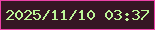 文字の大きさ：4、枠の色：ec41a8、背景の色：361624、文字の色：bcf697 無料ブログパーツのブログ時計