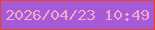 文字の大きさ：2、枠の色：ec4222、背景の色：a55bd8、文字の色：f7a5c5 無料ブログパーツのブログ時計