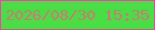 文字の大きさ：5、枠の色：ec43a4、背景の色：48df44、文字の色：d07879 無料ブログパーツのブログ時計