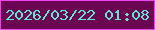 文字の大きさ：5、枠の色：ec43f0、背景の色：6b0551、文字の色：61e6cf 無料ブログパーツのブログ時計