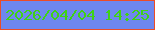文字の大きさ：5、枠の色：ec4c27、背景の色：6e87ee、文字の色：3fd215 無料ブログパーツのブログ時計