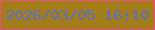 文字の大きさ：2、枠の色：ec4d7a、背景の色：a37d19、文字の色：5d70c5 無料ブログパーツのブログ時計