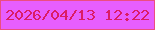 文字の大きさ：1、枠の色：ec4d81、背景の色：e75efe、文字の色：db1c66 無料ブログパーツのブログ時計