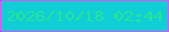文字の大きさ：2、枠の色：ec4df5、背景の色：0fced6、文字の色：25e594 無料ブログパーツのブログ時計