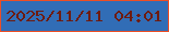 文字の大きさ：2、枠の色：ec4e25、背景の色：316db6、文字の色：6e1b0f 無料ブログパーツのブログ時計