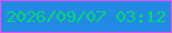 文字の大きさ：1、枠の色：ec51f3、背景の色：228ae5、文字の色：01db6f 無料ブログパーツのブログ時計