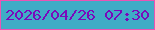 文字の大きさ：2、枠の色：ec53b4、背景の色：40acc6、文字の色：7a09bb 無料ブログパーツのブログ時計