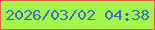 文字の大きさ：3、枠の色：ec5b4e、背景の色：a2f848、文字の色：3f68cd 無料ブログパーツのブログ時計