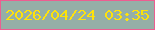 文字の大きさ：3、枠の色：ec5e91、背景の色：95afa7、文字の色：fee20c 無料ブログパーツのブログ時計