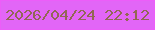 文字の大きさ：2、枠の色：ec5ef9、背景の色：e266f7、文字の色：926755 無料ブログパーツのブログ時計