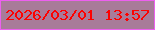 文字の大きさ：1、枠の色：ec60ef、背景の色：a87b99、文字の色：fd0100 無料ブログパーツのブログ時計