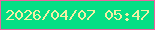文字の大きさ：1、枠の色：ec62a0、背景の色：05de85、文字の色：f3efa4 無料ブログパーツのブログ時計