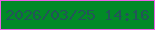 文字の大きさ：3、枠の色：ec62e7、背景の色：028a27、文字の色：235558 無料ブログパーツのブログ時計