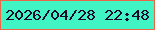 文字の大きさ：4、枠の色：ec6747、背景の色：40f4c4、文字の色：1a092c 無料ブログパーツのブログ時計
