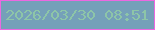 文字の大きさ：3、枠の色：ec68e1、背景の色：75a0b9、文字の色：8dc5a8 無料ブログパーツのブログ時計