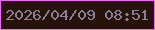 文字の大きさ：3、枠の色：ec69fa、背景の色：27110b、文字の色：888096 無料ブログパーツのブログ時計