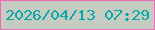 文字の大きさ：4、枠の色：ec6aba、背景の色：c6ccc2、文字の色：06a9a6 無料ブログパーツのブログ時計
