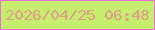 文字の大きさ：4、枠の色：ec6ed2、背景の色：c5ee6f、文字の色：e09b89 無料ブログパーツのブログ時計