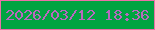 文字の大きさ：4、枠の色：ec70a7、背景の色：00a441、文字の色：b968bf 無料ブログパーツのブログ時計