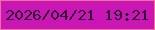 文字の大きさ：2、枠の色：ec7296、背景の色：ca16b4、文字の色：300b35 無料ブログパーツのブログ時計