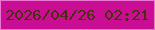 文字の大きさ：5、枠の色：ec75d4、背景の色：ca0e93、文字の色：4a2c10 無料ブログパーツのブログ時計