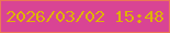 文字の大きさ：5、枠の色：ec7755、背景の色：d94494、文字の色：dfb202 無料ブログパーツのブログ時計