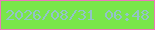 文字の大きさ：2、枠の色：ec78bb、背景の色：79e64a、文字の色：92c3c8 無料ブログパーツのブログ時計
