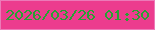 文字の大きさ：2、枠の色：ec7ab8、背景の色：ec3c8e、文字の色：28a133 無料ブログパーツのブログ時計