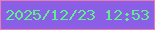 文字の大きさ：2、枠の色：ec7bb4、背景の色：8a5ee5、文字の色：5eee8f 無料ブログパーツのブログ時計