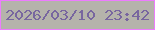 文字の大きさ：5、枠の色：ec7cfd、背景の色：b5b3ab、文字の色：78669f 無料ブログパーツのブログ時計