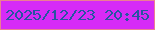 文字の大きさ：4、枠の色：ec7e92、背景の色：d62bf6、文字の色：2755a1 無料ブログパーツのブログ時計