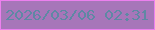 文字の大きさ：4、枠の色：ec80ee、背景の色：a776b9、文字の色：5f88a4 無料ブログパーツのブログ時計