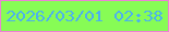 文字の大きさ：2、枠の色：ec82d4、背景の色：87fc55、文字の色：4cb1ed 無料ブログパーツのブログ時計