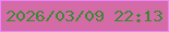 文字の大きさ：5、枠の色：ec82fd、背景の色：d56ba6、文字の色：388931 無料ブログパーツのブログ時計