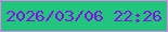 文字の大きさ：2、枠の色：ec83f2、背景の色：21c57e、文字の色：850bec 無料ブログパーツのブログ時計