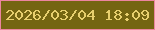 文字の大きさ：2、枠の色：ec859f、背景の色：746511、文字の色：e7cf6e 無料ブログパーツのブログ時計
