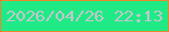 文字の大きさ：4、枠の色：ec872c、背景の色：1fea86、文字の色：c6c5ce 無料ブログパーツのブログ時計