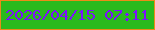文字の大きさ：2、枠の色：ec8b18、背景の色：2aba1d、文字の色：7d10fe 無料ブログパーツのブログ時計