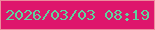 文字の大きさ：2、枠の色：ec8b9d、背景の色：de156c、文字の色：5fd39d 無料ブログパーツのブログ時計