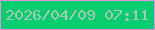 文字の大きさ：3、枠の色：ec90e3、背景の色：08ce70、文字の色：acc6b4 無料ブログパーツのブログ時計