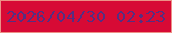 文字の大きさ：2、枠の色：ec9186、背景の色：d70a35、文字の色：562e81 無料ブログパーツのブログ時計
