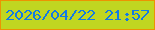 文字の大きさ：4、枠の色：ec9302、背景の色：c0d621、文字の色：127ae4 無料ブログパーツのブログ時計